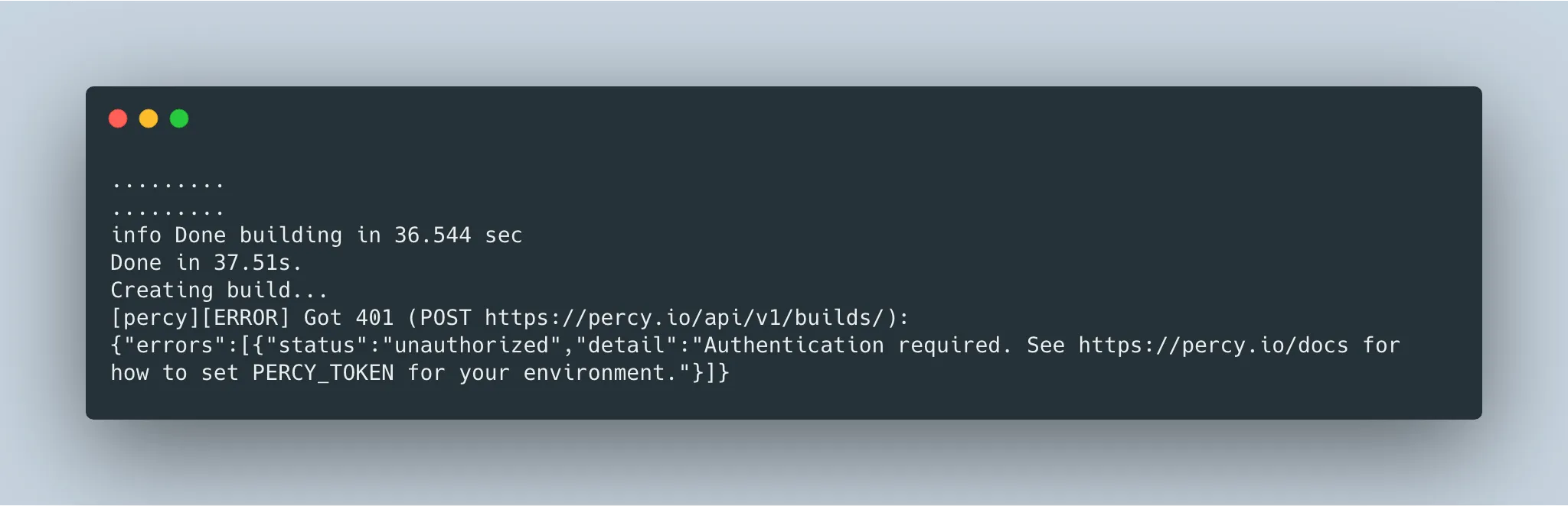 Percy token required
