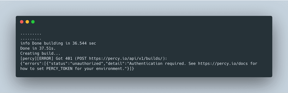 Percy token required